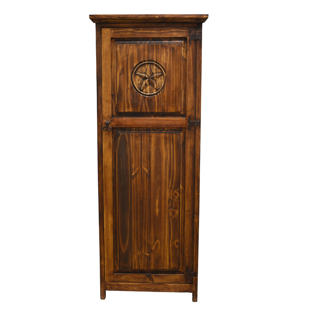 TRADITIONAL CABINET ARMOIRE-DARK WITH CARVED STAR