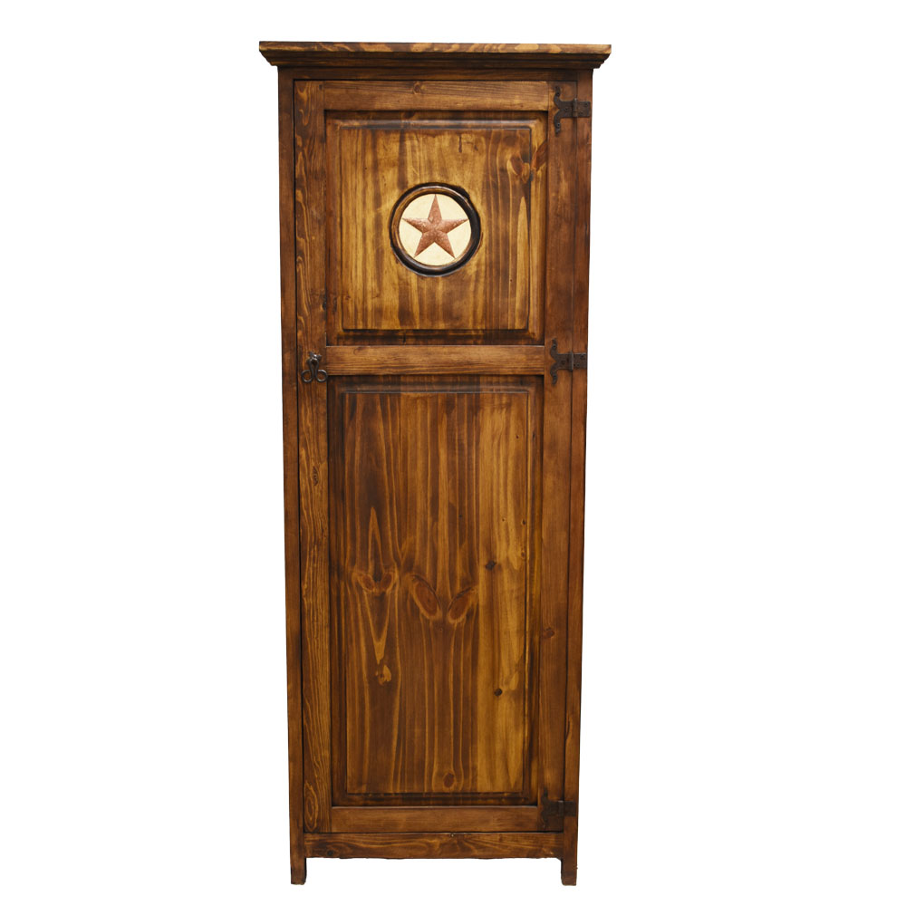 TRADITIONAL CABINET ARMOIRE-DARK WITH STONE STAR
